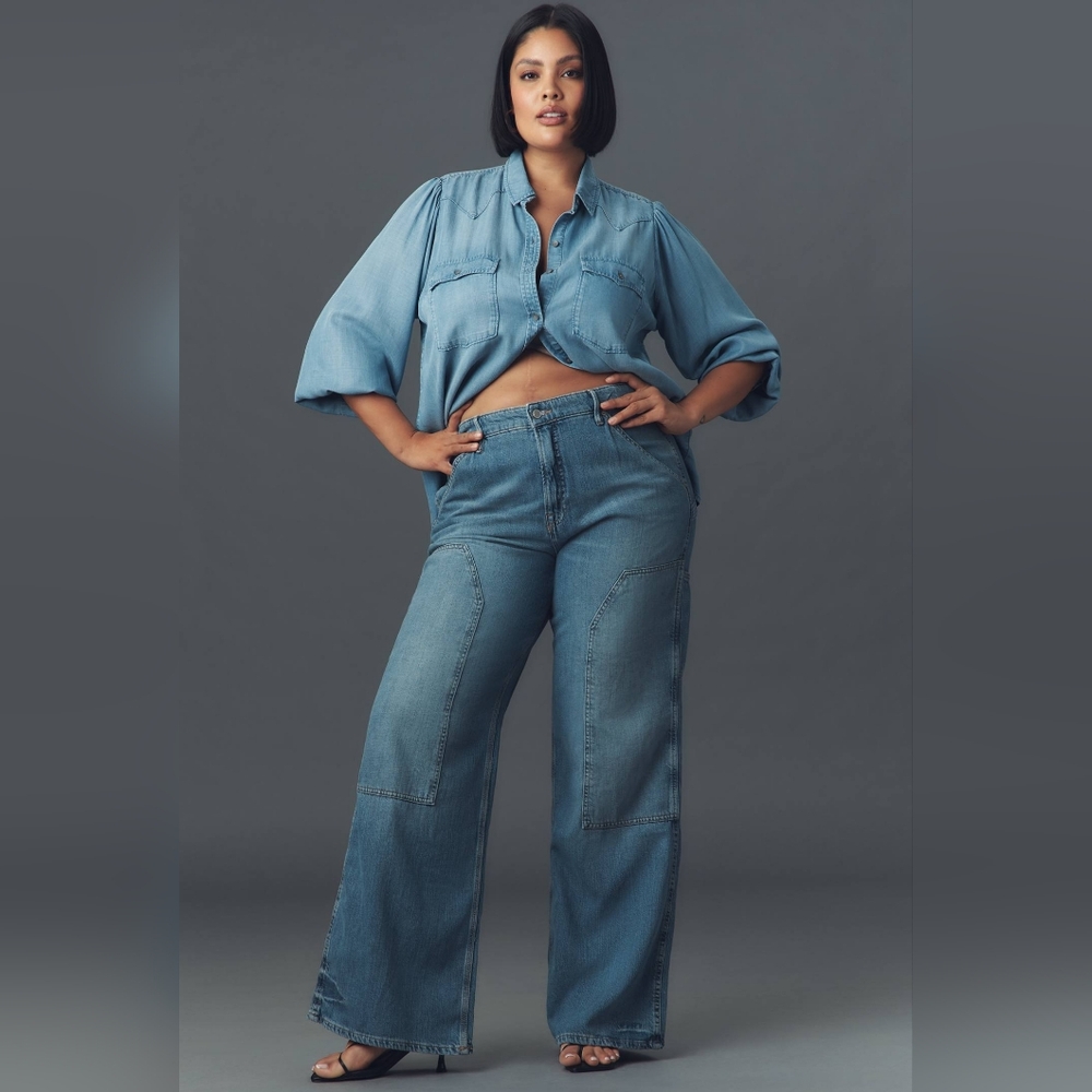Good American Good Ease High-Rise Relaxed Carpenter Jeans